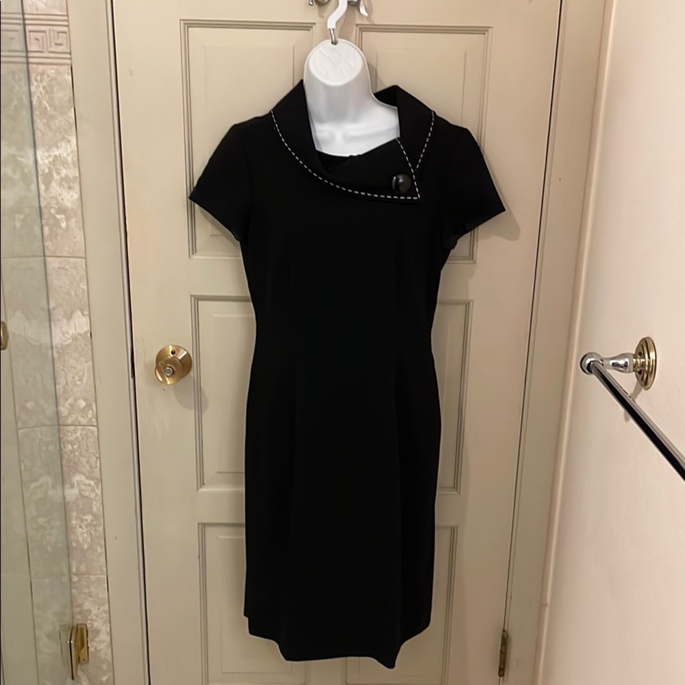 Tahari Arthur S. Levine Essentials Little Black Dress w/Collar